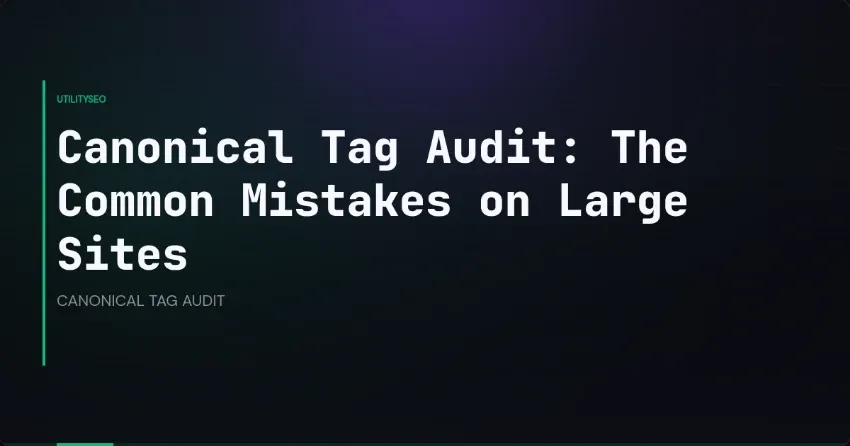 Canonical Tag Audit: The Common Mistakes on Large Sites