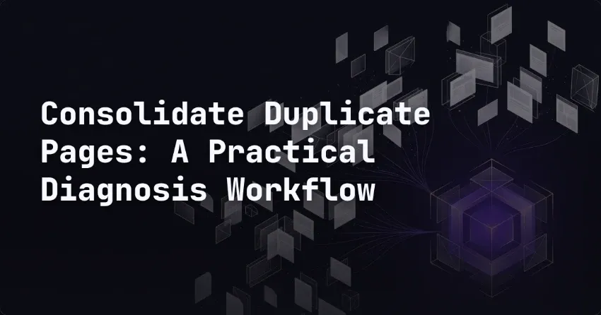 Consolidate Duplicate Pages: A Practical Diagnosis Workflow