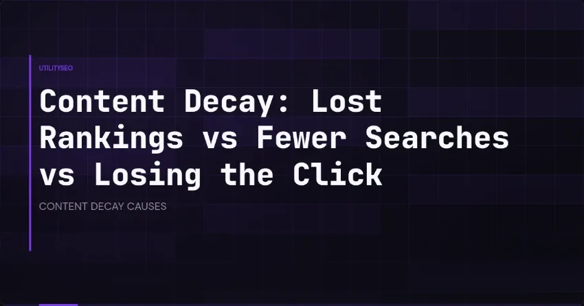Content Decay: Lost Rankings vs Fewer Searches vs Losing the Click