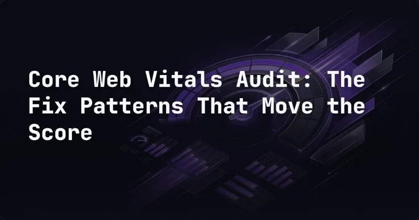 Core Web Vitals Audit: The Fix Patterns That Move the Score