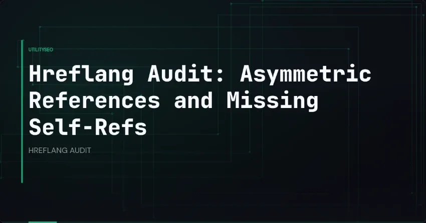 Hreflang Audit: Asymmetric References and Missing Self-Refs