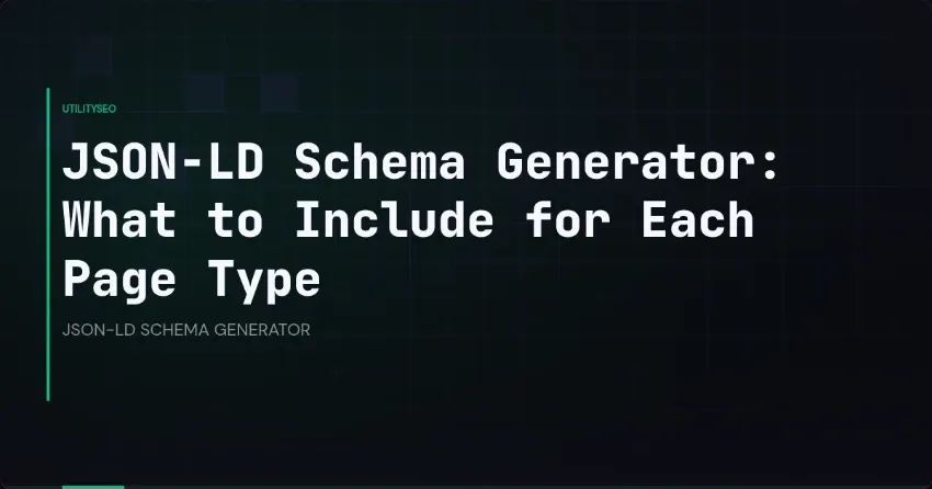 JSON-LD Schema Generator: What to Include for Each Page Type