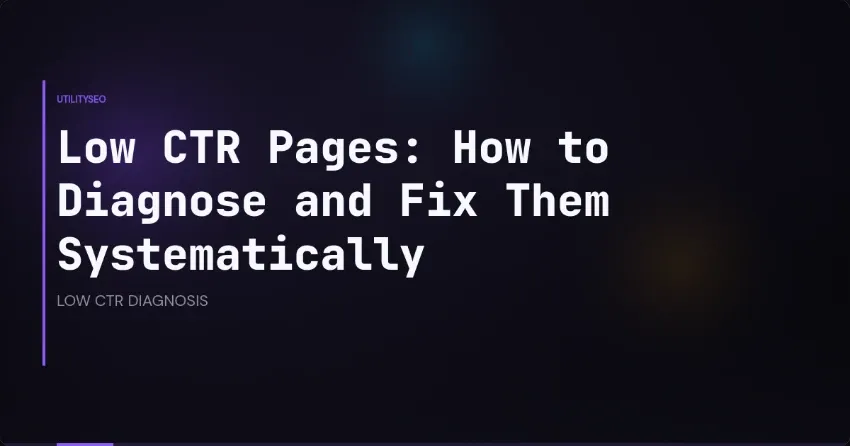 Low CTR Pages: How to Diagnose and Fix Them Systematically