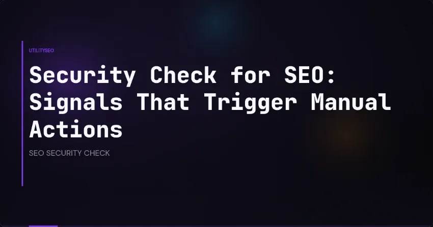 Security Check for SEO: Signals That Trigger Manual Actions