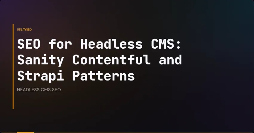 SEO for Headless CMS: Sanity Contentful and Strapi Patterns