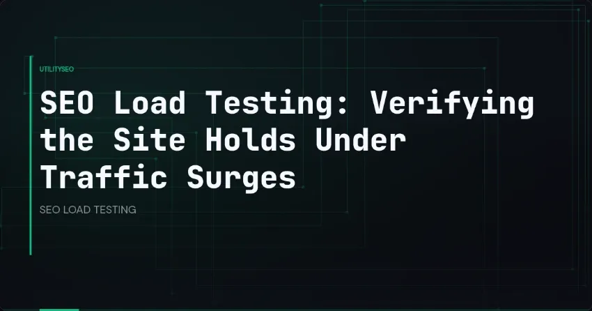 SEO Load Testing: Verifying the Site Holds Under Traffic Surges