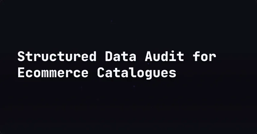 Structured Data Audit for Ecommerce Catalogues