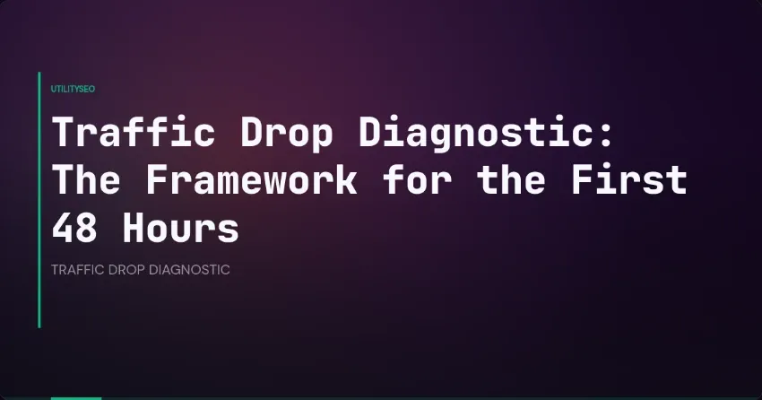 Traffic Drop Diagnostic: The Framework for the First 48 Hours