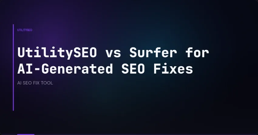 UtilitySEO vs Surfer for AI-Generated SEO Fixes